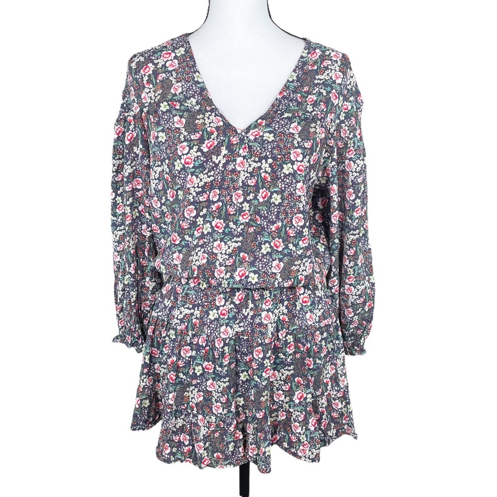 O’Neill Long Sleeve Floral Ruffle Hem Dress